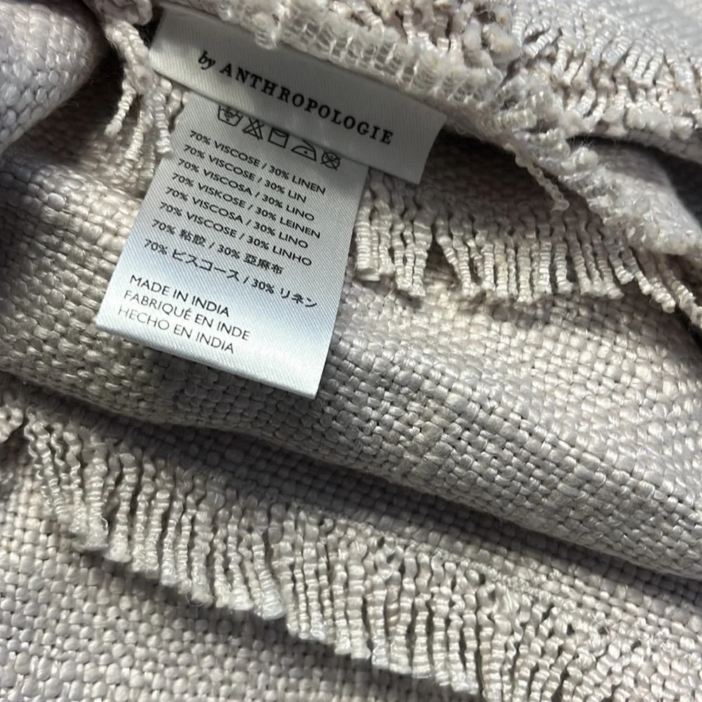 Anthropologie Luxe Linen Blend Curtain Panel set New 50 x 108